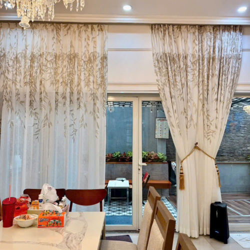 Rèm Von Hoạ Tiết lá